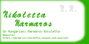 nikoletta marmaros business card